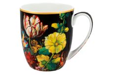 Кружка, 400 мл, фарфор F, черная, Тюльпан, Baroque flowers, 62354