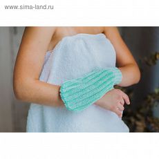 1522316 Мочалка-варежка массажная, жёсткая, цвет МИКС