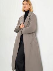 Утеплённое пальто с поясом, R139/oliven