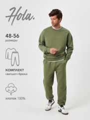 76108270001 Комплект мужской ((1)джемпер и (2)брюки) Pihta_set хаки Hola Men