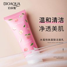 Очищающая пенка для лица с аминокислотами и персиками Poquanya, 100 гр