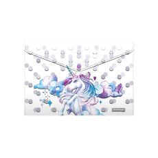 9094711 Папка-конверт на кнопке A4, 160 мкм, ErichKrause Dream Unicorn, пластиковая, полупрозрачная, с принтом