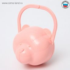 5080363 Футляр для детской пустышки "Мишка", цвет светло-розовый