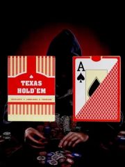 Карты игральные пластиковые красные Texas Hold
