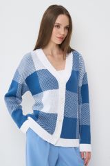 7242-14134-501/3600588 Кардиган NEWVAY Белый/деним