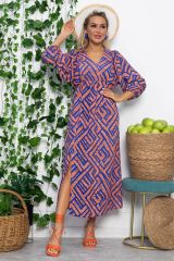 538141 LT Collection Платье оранжевый/синий