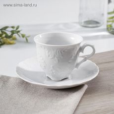 3690876 Кофейная пара Rococo, 100 мл, цвет белый