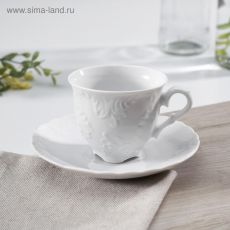 3690876 Кофейная пара Rococo, 100 мл, цвет белый