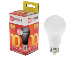 4206883 Лампа светодиодная IN HOME LED-A60-VC, Е27, 10 Вт, 230 В, 3000 К, 900 Лм