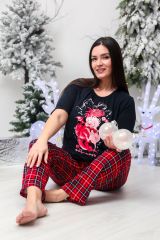 456712 Натали Костюм синий+клетка