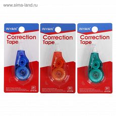 711070 Корректор-лента, 2,4 м х 5 мм, на блистере, МИКС