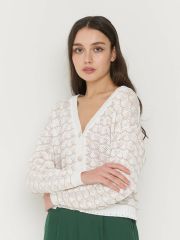 Кардиган женский 5221-1727 белый/капучино VAY