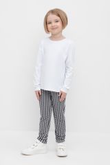CROCKID Брюки КР 400622 серая клетка на белом