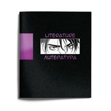 Тетрадь 48 л. линия,Литература,ANIME. TOTAL BLACK мел. карт. твин-лак