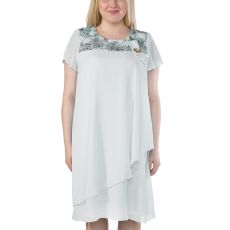 Платье, шифоновое, молочный