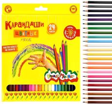 Набор цветных карандашей 24 цвета, шестигранные, дерево Каляка-Маляка
