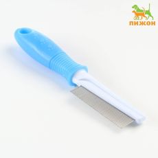 Расчёска «Комфорт» с частыми зубьями, нескользящая ручка, 21×3.5 см, голубая