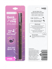 [SELFIE STAR] Подводка для глаз РОЗОВАЯ со штампом СЕРДЦЕ 2 in 1 Selfie Star Quick & Easy Eyeliner Heart stamp Pink, 1,2 г