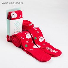 2461087 Колготки детские Collorista "Дед мороз", размер 92-98 см, 2-3 года
