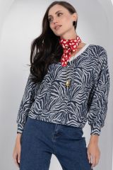 501222 LT Collection Джемпер сине-серый