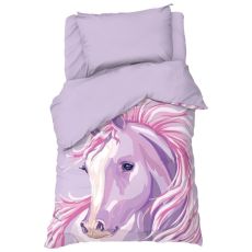 7582932 Постельное бельё 1.5-спальное «Этель» Pink horse, бязь