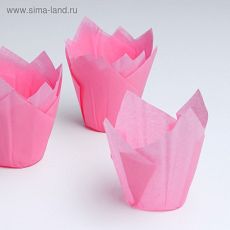 ЦЕНА ЗА 180 шт! 4572050 Форма бумажная "Тюльпан", розовый, 5 х 8 см