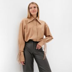 Рубашка женская MINAKU: Casual Collection, размер 50, бежевый