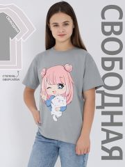 463599 Апрель Футболка серый