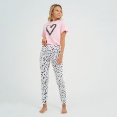 Пижама женская (футболка, брюки) KAFTAN Heart, размер 52-54