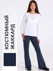 552124 Апрель Брюки гусиная лапка черный+ярко-синий