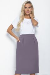 П11312 LT Collection Платье верх - белый, низ - серо-лиловый