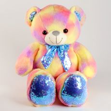 Мягкая игрушка «Мишка», с паетками, 80 см, жёлтая