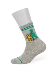Omsa Носки OMSA kids Calzino 21S02 с буквами на резинке Grigio Melange (Серый)