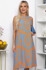 543212 LT Collection Платье оранжевый/голубой