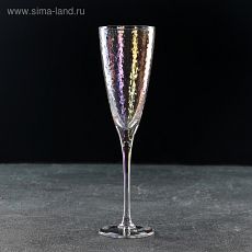 4600150 Бокал для шампанского "Жемчуг" 270 мл, 7,5х26 см, цвет перламутровый