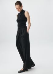 SL5808011520 черный Брюки Wide leg с запахом женские Sela
