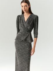 Блузка с коротким рукавом из 100% вискозы, B3154/nocturne