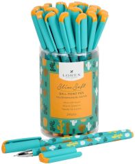 Ручка масляная 0.5мм LOREX COLOR EXPLOSION.CACTUS Slim Soft синяя, игловидный наконечник