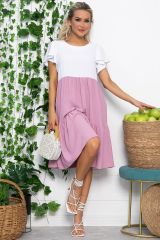 536038 LT Collection Платье бело-розовый