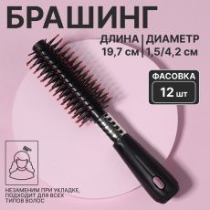 ЦЕНА ЗА 3 ШТ! АКЦИЯ! 3513509 Брашинг, d=1.5/4.2×19.7 (±1) см, фасовка 12 шт., чёрный/серебристый
