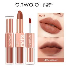 Матовая помада и блеск O.TWO.O Lip Glaze Lipstick № L02 Chestnut 6.5 g