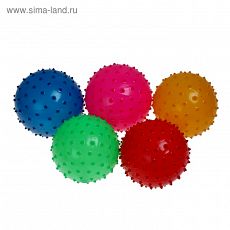 292638 Мячик массажный, матовый пластизоль, d=18 см, 43 г, МИКС