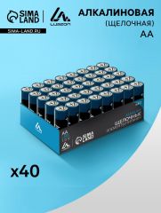 АКЦИЯ! ЦЕНА ЗА 3 НАБОРА! Набор батареек алкалиновых (щелочных) Luazon, AA, LR6, 40 штук