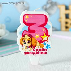 4265694 Щенячий патруль. Свеча в торт "С Днем рождения", PAW Patrol