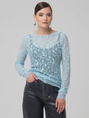 496776 PRIZ Блузка голубой атолл