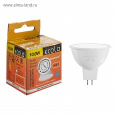 5375345 Лампа светодиодная Ecola MR16, 10 Вт, GU5.3, 2800 К, 220 В, 51х50 мм, матовая