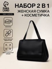 Сумка женская мессенджер на магните, 33×13×24 см, чёрная