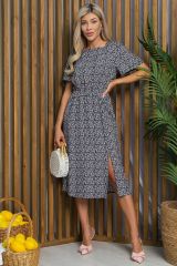 529895 LT Collection Платье чёрно-белый