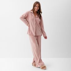 Пижама женская (рубашка, брюки) KAFTAN Plushy, размер 48-50, розовая