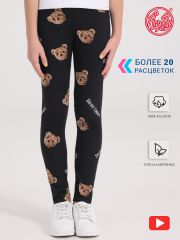 329498 Апрель Легинсы тедди на черном